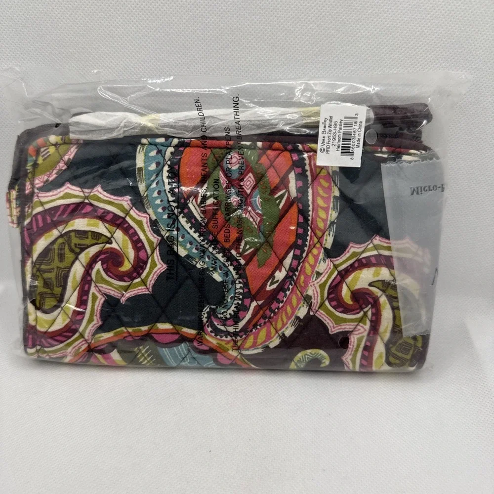NWT Vera Bradley Heirloom Paisley RFID Grab & Go Wristlet Signature Cotton